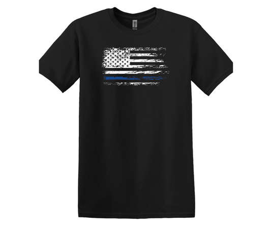 THIN BLUE LINE FLAG DISTRESSED TACTICAL