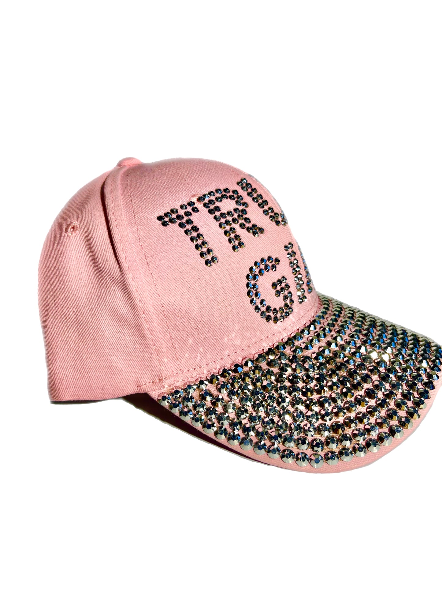 TRUMP GIRL RHINESTONE BLING PINK HAT