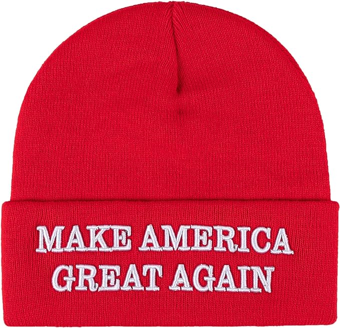 MAKE AMERICA GREAT AGAIN BEANIE WINTER HAT FLEECE