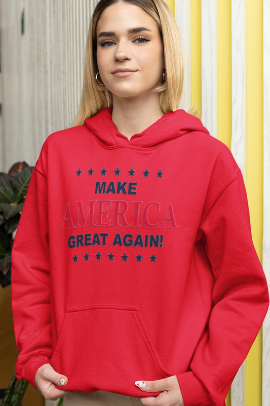 MAKE AMERICA GREAT AGAIN PULL OVER HOOD SWEATER (RED)