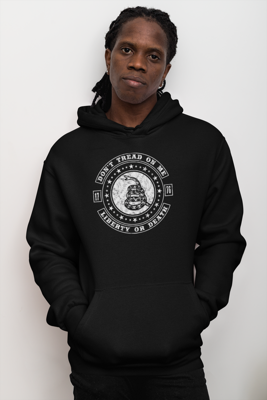 2ND AMENDMENT DONT TREAD ON ME  PULL OVER HOOD SWEATER (Black)